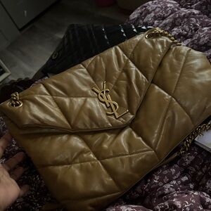 Yves Saint Laurent Quilted Brown Leather Shoulder Bag